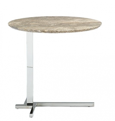 Product photograph of Stone International Flamingo Oval Accent Table - Marble And Polished Steel from Choice Furniture Superstore
