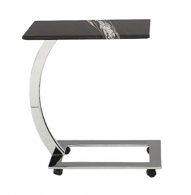 Product photograph of Stone International Swan Accent Table - Marble And Polished Steel from Choice Furniture Superstore