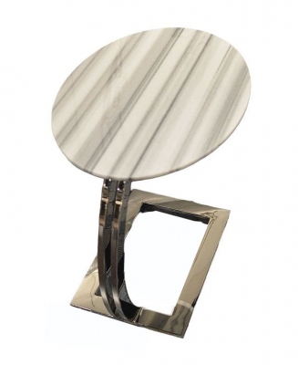 Product photograph of Swan Marble Oval Accent Table With Steel Base - Variation Available from Choice Furniture Superstore