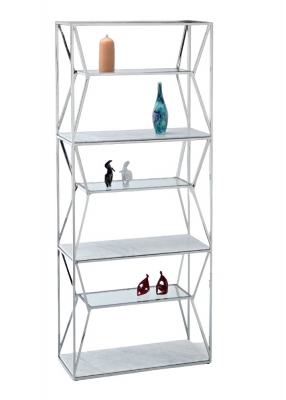 Product photograph of Stone International Ginza Etagere Marble Shelving Unit - Glass And Metal from Choice Furniture Superstore