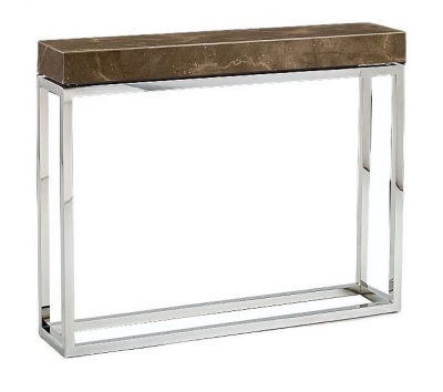 Stone International Kubo Console Table - Marble and Stainless Steel