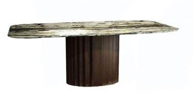 Product photograph of Stone International Mayfair Marble Boat Shaped Top Dining Table from Choice Furniture Superstore