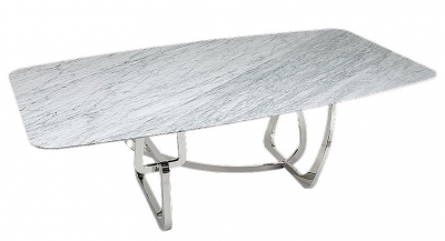 Product photograph of Stone International Tangle Dining Table - Marble And Stainless Steel from Choice Furniture Superstore