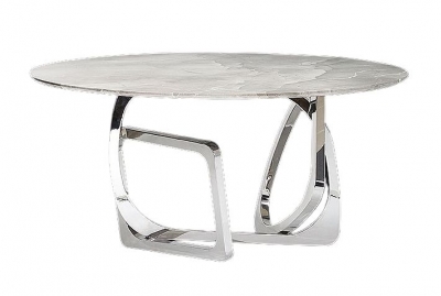 Product photograph of Stone International Tangle Round Dining Table - Marble And Stainless Steel from Choice Furniture Superstore