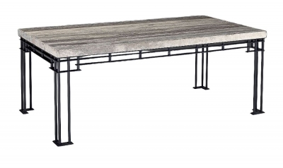 Product photograph of Stone International Brooklyn 8 Seater Dining Table - Marble And Dark Grey Metal from Choice Furniture Superstore