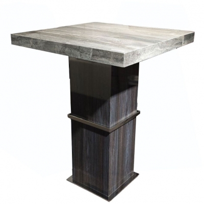 Product photograph of Stone International Saturn Light Marble And Stainless Steel Square Pub Table from Choice Furniture Superstore