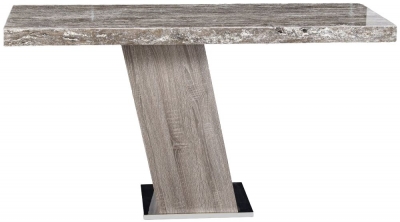 Product photograph of Stone International Vertigo Marble And Polished Stainless Steel Console Table from Choice Furniture Superstore