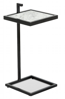 Stone International Billy Marble Square Accent Table with Metal Base