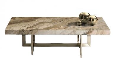 Stone International Horizon Marble and Satin Brass Occasional Tables