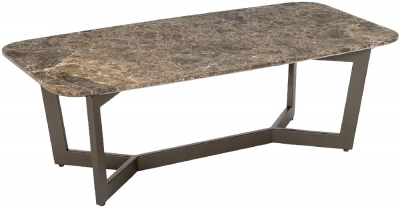 Product photograph of Stone International Oscar Marble And Metal Coffee Table from Choice Furniture Superstore