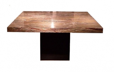 Stone International Espresso Marble Rectangular Large Dining Table with Wenge Wooden Legs