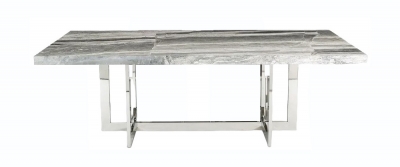 Product photograph of Stone International Horizon Marble And Metal Dining Table from Choice Furniture Superstore