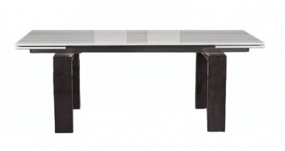 Stone International Milano Marble and Wood Extending Dining Table
