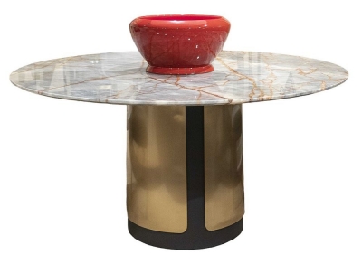 Product photograph of Stone International Compass Marble Top Round Dining Table from Choice Furniture Superstore