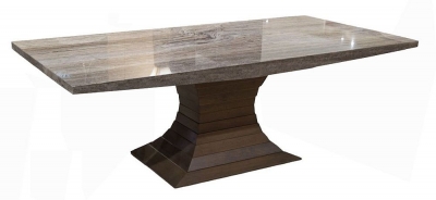 Product photograph of Stone International Opera Marble And Wood Dining Table from Choice Furniture Superstore
