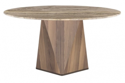 Product photograph of Stone International Diamond Marble And Wood Dining Table from Choice Furniture Superstore