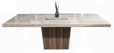 Product photograph of Stone International Empire Marble And Wood Dining Table from Choice Furniture Superstore