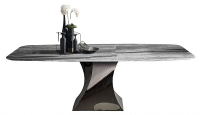 Product photograph of Stone International Twist Marble Dining Table from Choice Furniture Superstore
