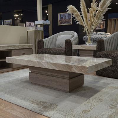Goya Marble Top Coffee Table With Pedestal Base 120cm Variation Available