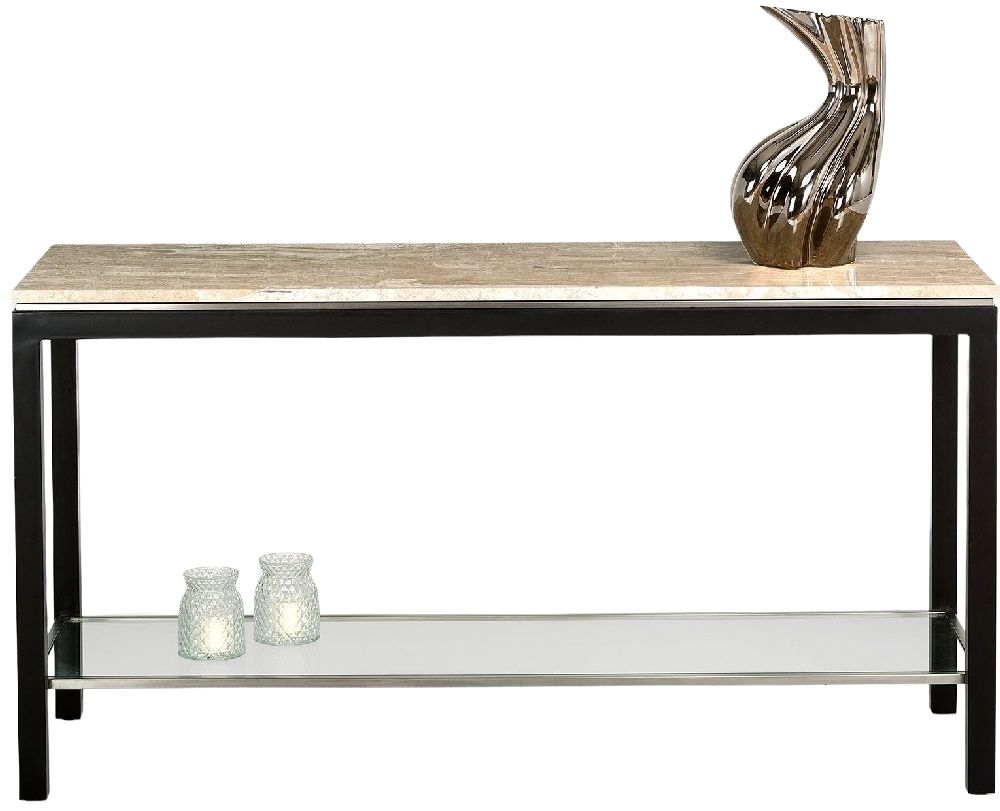 Metal console table with deals marble top