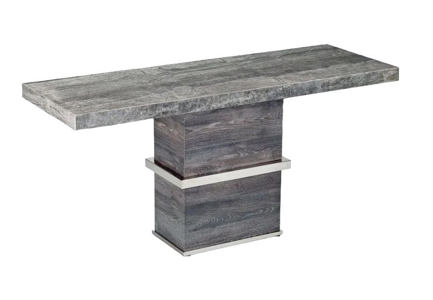 Stone International Saturn Light Occasional Tables - Marble and Polished Stainless Steel