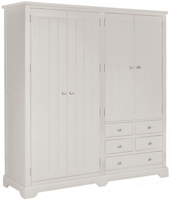 Product photograph of Berkeley Grey Painted 4 Door 5 Drawer Wardrobe from Choice Furniture Superstore