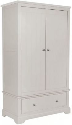 Product photograph of Berkeley Grey Painted 2 Door 1 Drawer Wardrobe from Choice Furniture Superstore