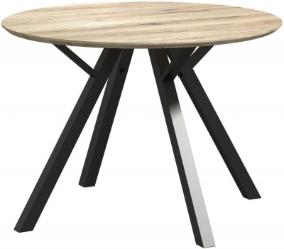 Delta Light Wood and Metal Round Dining Table - 2 Seater