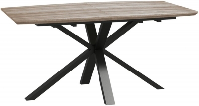 Delta Rustic Wood and Metal 6 Seater Extending Dining Table