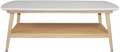 Product photograph of Portofino White And Oak Coffee Table from Choice Furniture Superstore