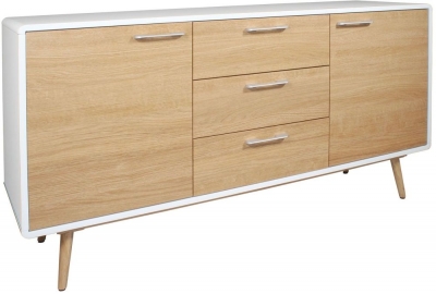 Product photograph of Portofino White And Oak Large Sideboard from Choice Furniture Superstore