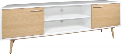 Product photograph of Portofino White And Oak Large Tv Unit - Upto 70in from Choice Furniture Superstore