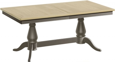 Product photograph of Harmony Grey Painted Pine 6-8 Seater Extending Dining Table from Choice Furniture Superstore