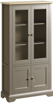 Product photograph of Harmony Grey Painted Pine Display Cabinet from Choice Furniture Superstore