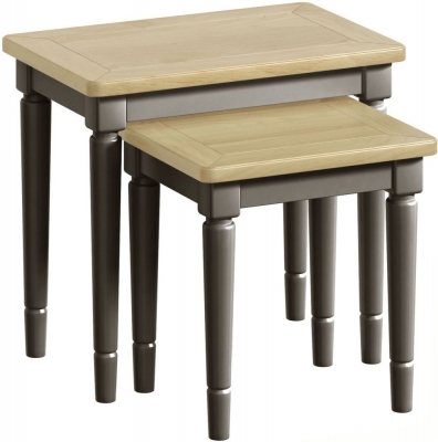 Product photograph of Harmony Grey Nest Of 2 Tables from Choice Furniture Superstore