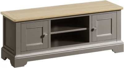 Product photograph of Harmony Grey Painted Pine Wide Tv Unit from Choice Furniture Superstore
