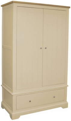Product photograph of Harmony Cobblestone Painted 2 Door 1 Drawer Wardrobe from Choice Furniture Superstore