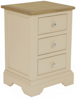 Product photograph of Harmony Cobblestone Painted 3 Drawer Bedside Cabinet from Choice Furniture Superstore