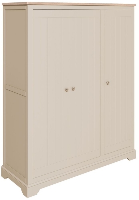 Product photograph of Harmony Cobblestone Painted Triple Wardrobe from Choice Furniture Superstore