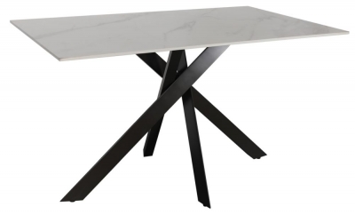 Alpha Marble Effect Compact Dining Table - 4 Seater