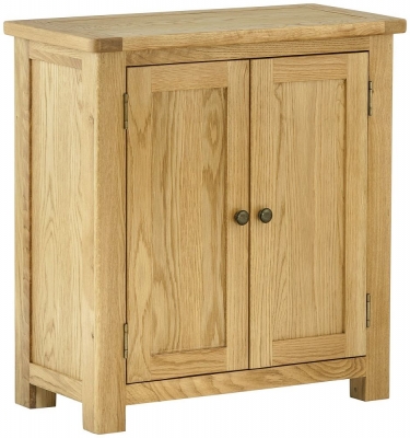 Product photograph of Portland 2 Door Hall Cabinet - Comes In Oak Stone Painted Ivory White Painted from Choice Furniture Superstore