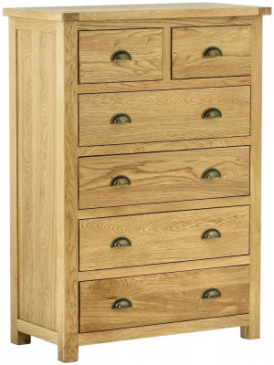 Portland 2 Over 4 Drawer Chest - Comes in Oak and Stone Painted