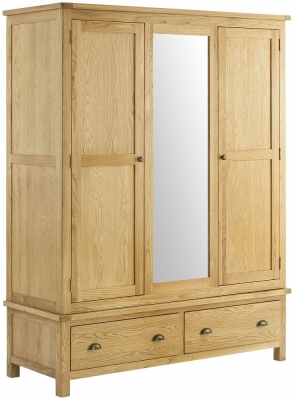 Product photograph of Portland 3 Door Triple Wardrobe - Comes In Oak Stone Painted Cream Painted from Choice Furniture Superstore