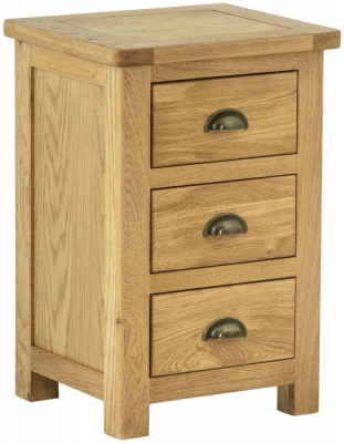 Product photograph of Portland 3 Drawer Bedside Cabinet - Comes In Oak Stone Painted Ivory White Painted from Choice Furniture Superstore