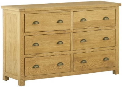 Product photograph of Portland 6 Drawer Chest - Comes In Oak Stone Painted Ivory White Painted from Choice Furniture Superstore
