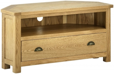 Portland Corner TV Cabinet - Comes in Oak, Stone Painted & Ivory White Painted