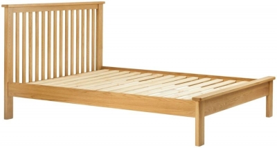 Portland Oak Slatted Bed Comes In 3ft Single 4ft 6in Double And 5ft Queen Size Options