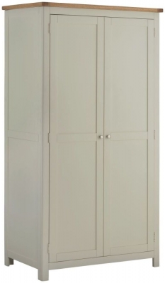 Product photograph of Portland Stone Painted 2 Door Double Wardrobe from Choice Furniture Superstore