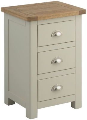 Product photograph of Portland Stone Painted 3 Drawer Bedside Cabinet from Choice Furniture Superstore