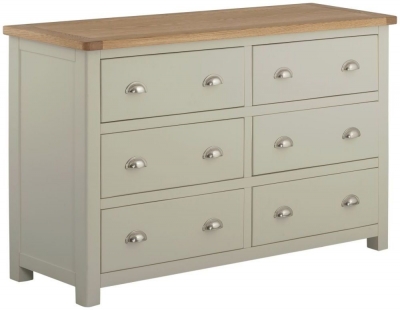 Product photograph of Portland Stone Painted 6 Drawer Chest from Choice Furniture Superstore